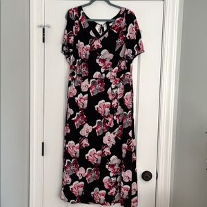 Floral Black and Pink Dress